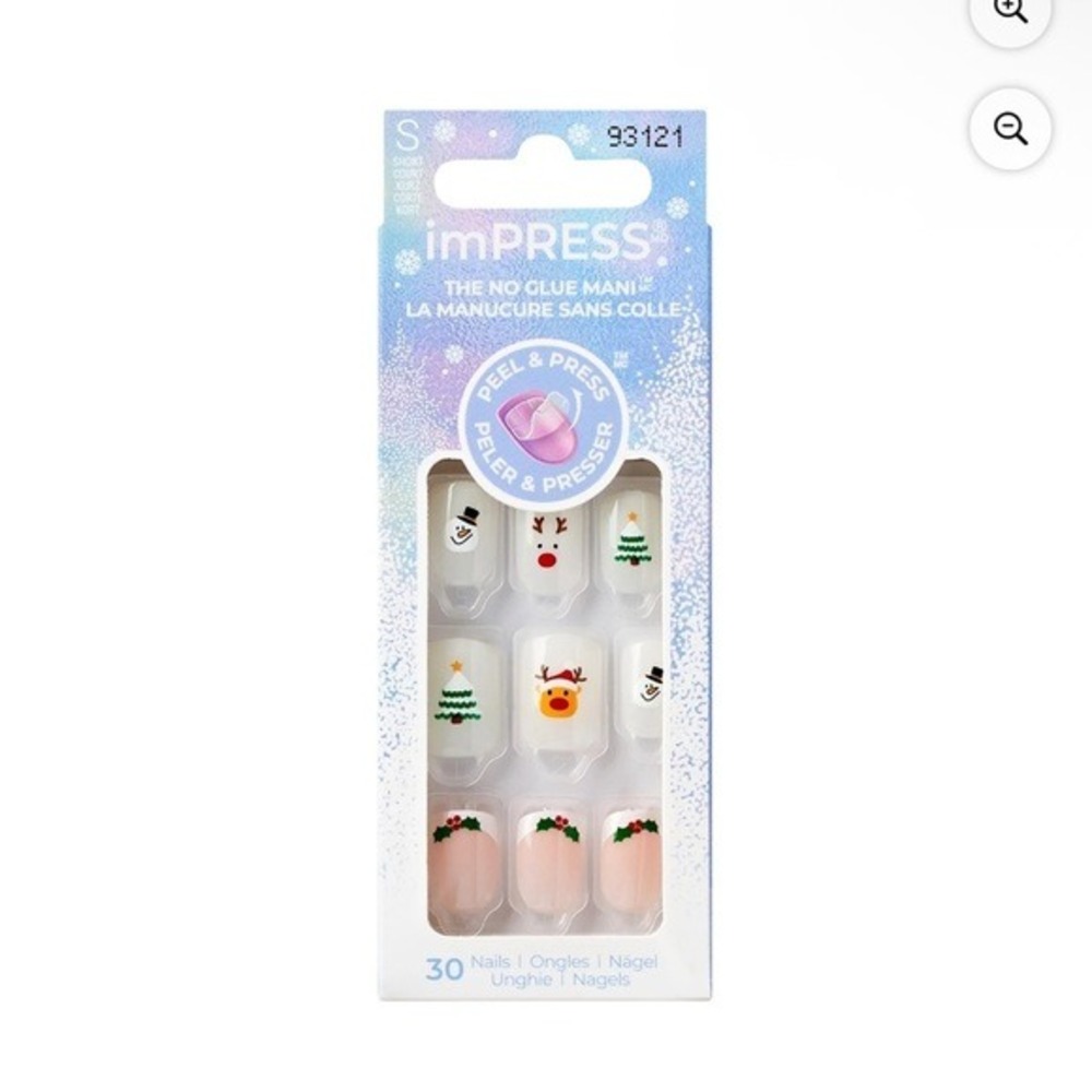 imPRESS Press-On Manicure Nails Short Dear Santa Holiday Christmas 93121 30ct